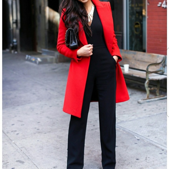 Kristen Blake Red Wool Coat 